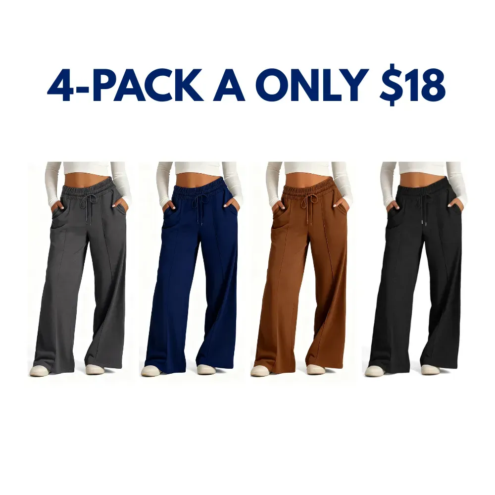 🎅Christmas Promotion 🎁Women's Wide Leg Sweatpants Casual Loose Solid Color Pants