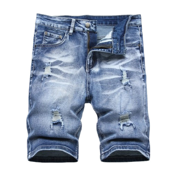 Men's Slim Fit Stretch Denim Shorts Ripped Skinny Jean Shorts for