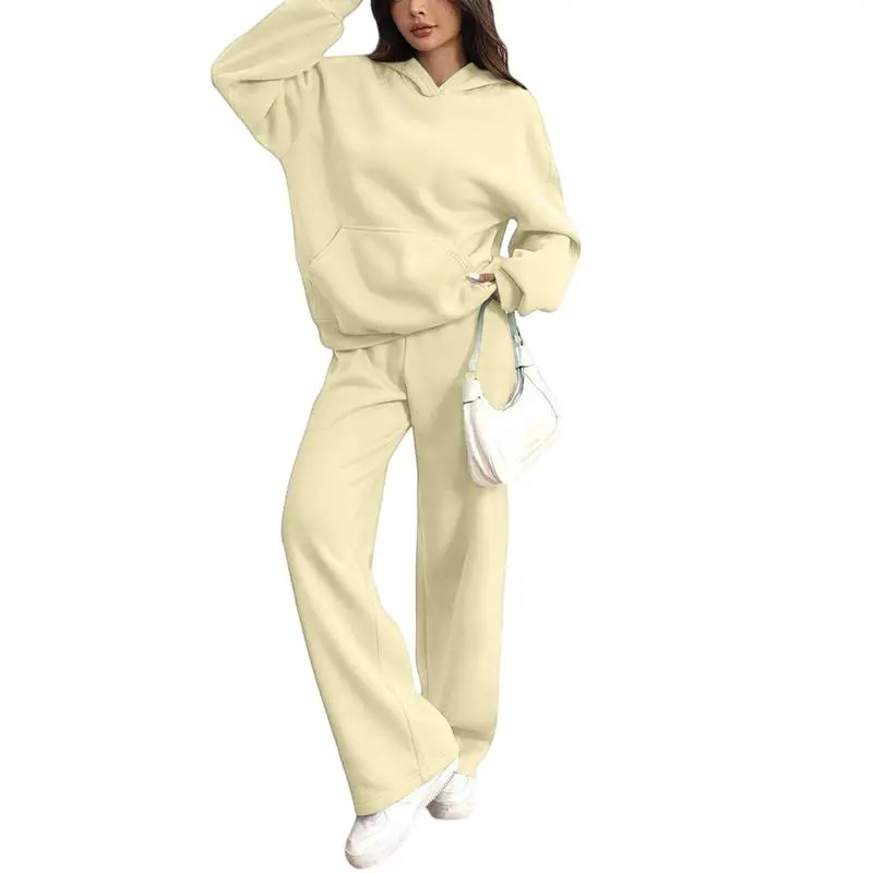 Women's Hooded Sweatshirt & Pants Casual Comfy Loungewear Set