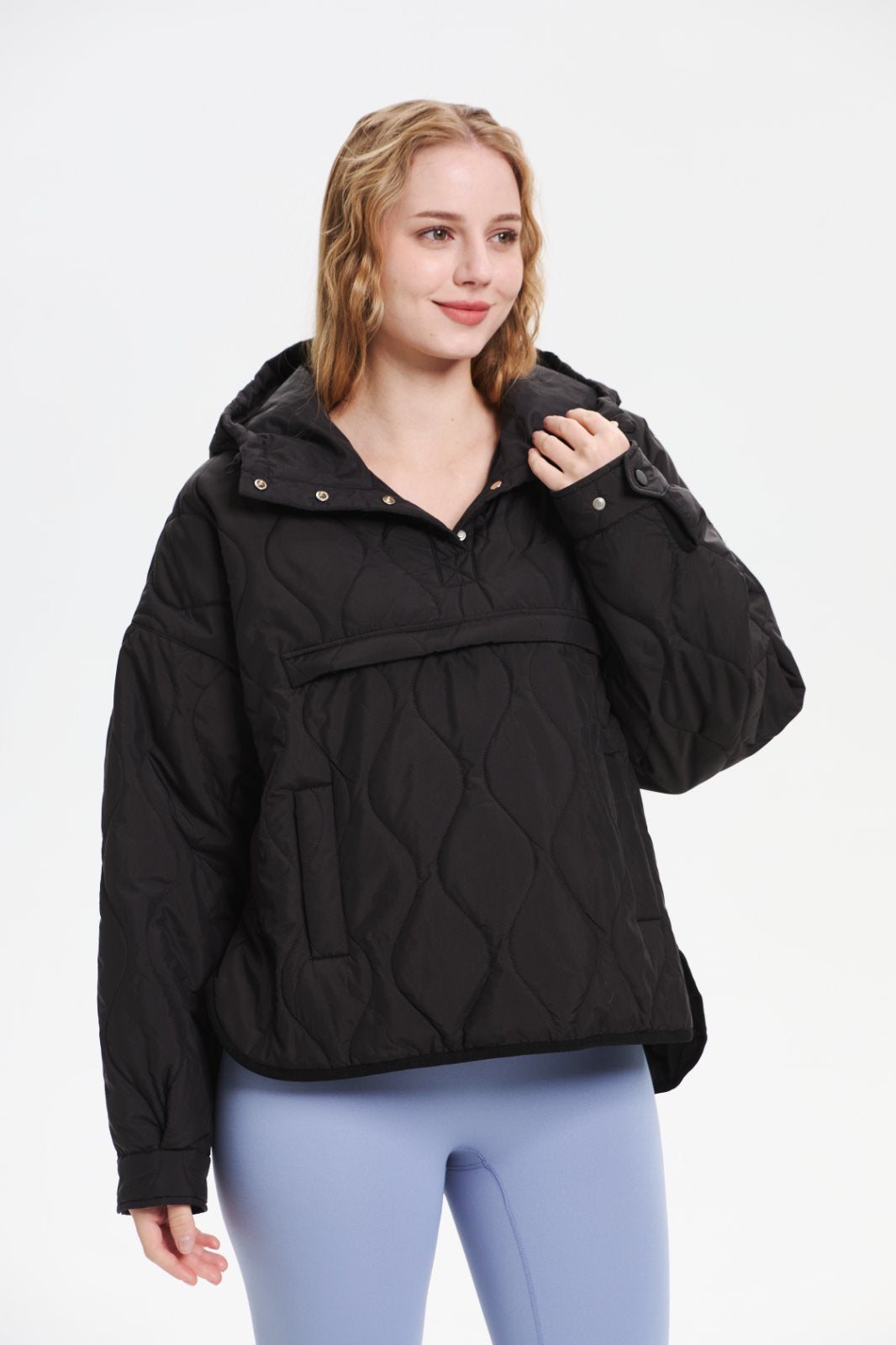 Women's Packable Quilted Water - Repellent Hooded Pullover