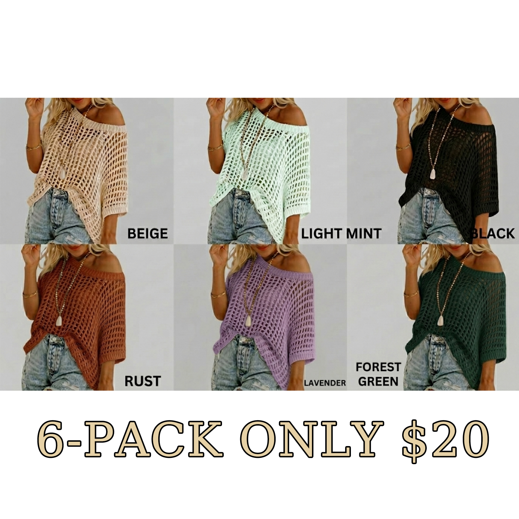 Women’s Crochet Hollow-Out Beach Top – Lightweight Cover-Up