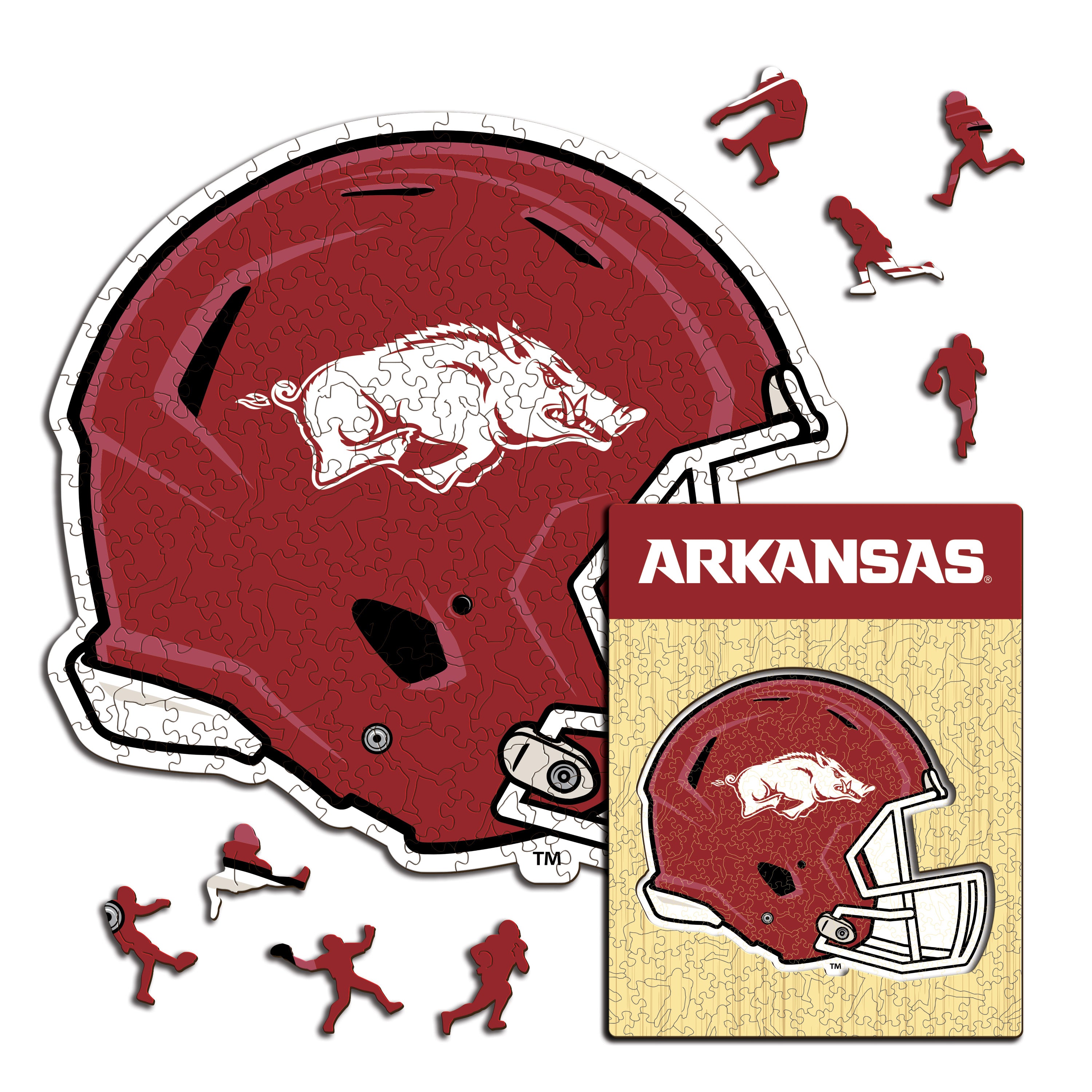 University of Arkansas Helmet - Wooden Puzzle