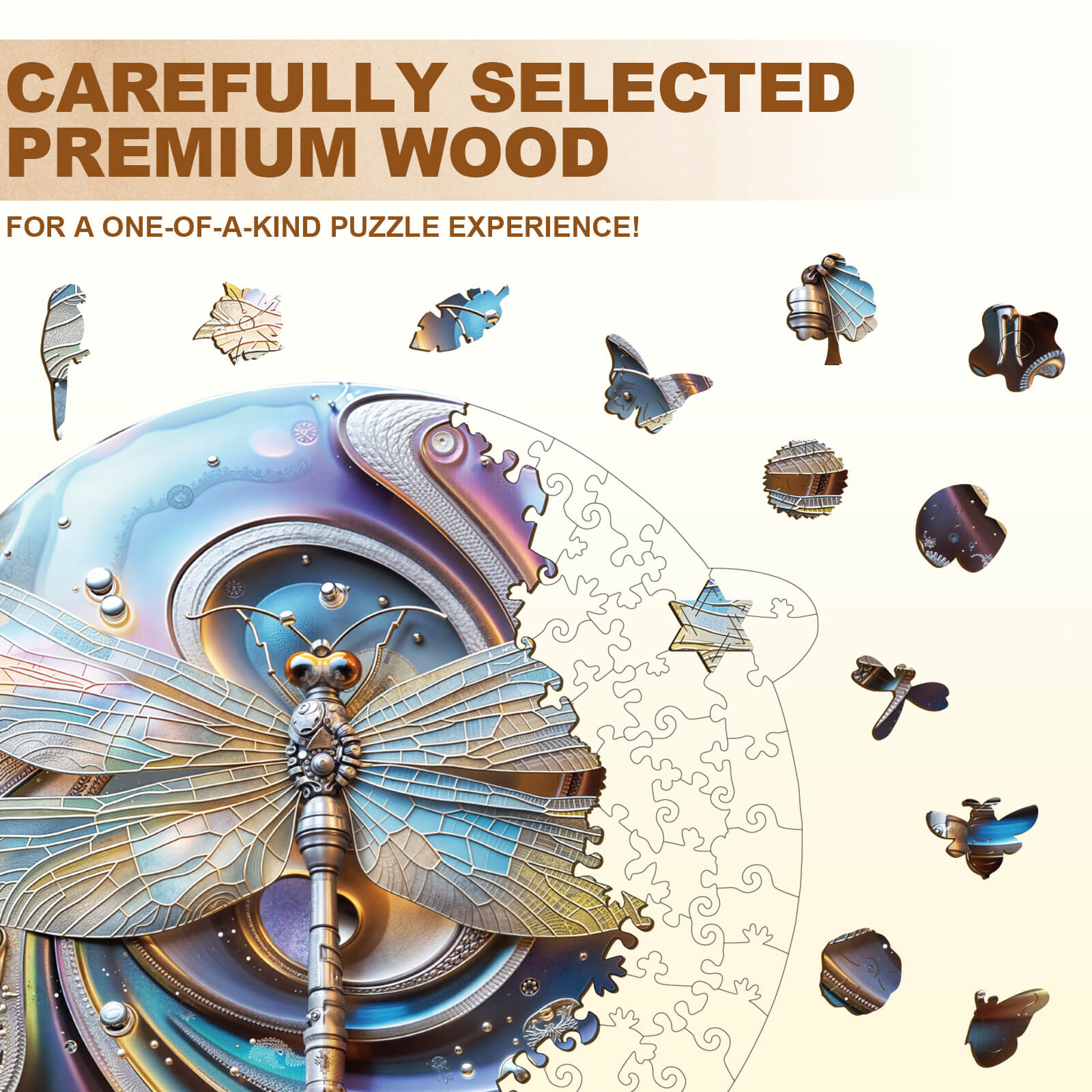 Laser Dragonfly Wooden Jigsaw Puzzle