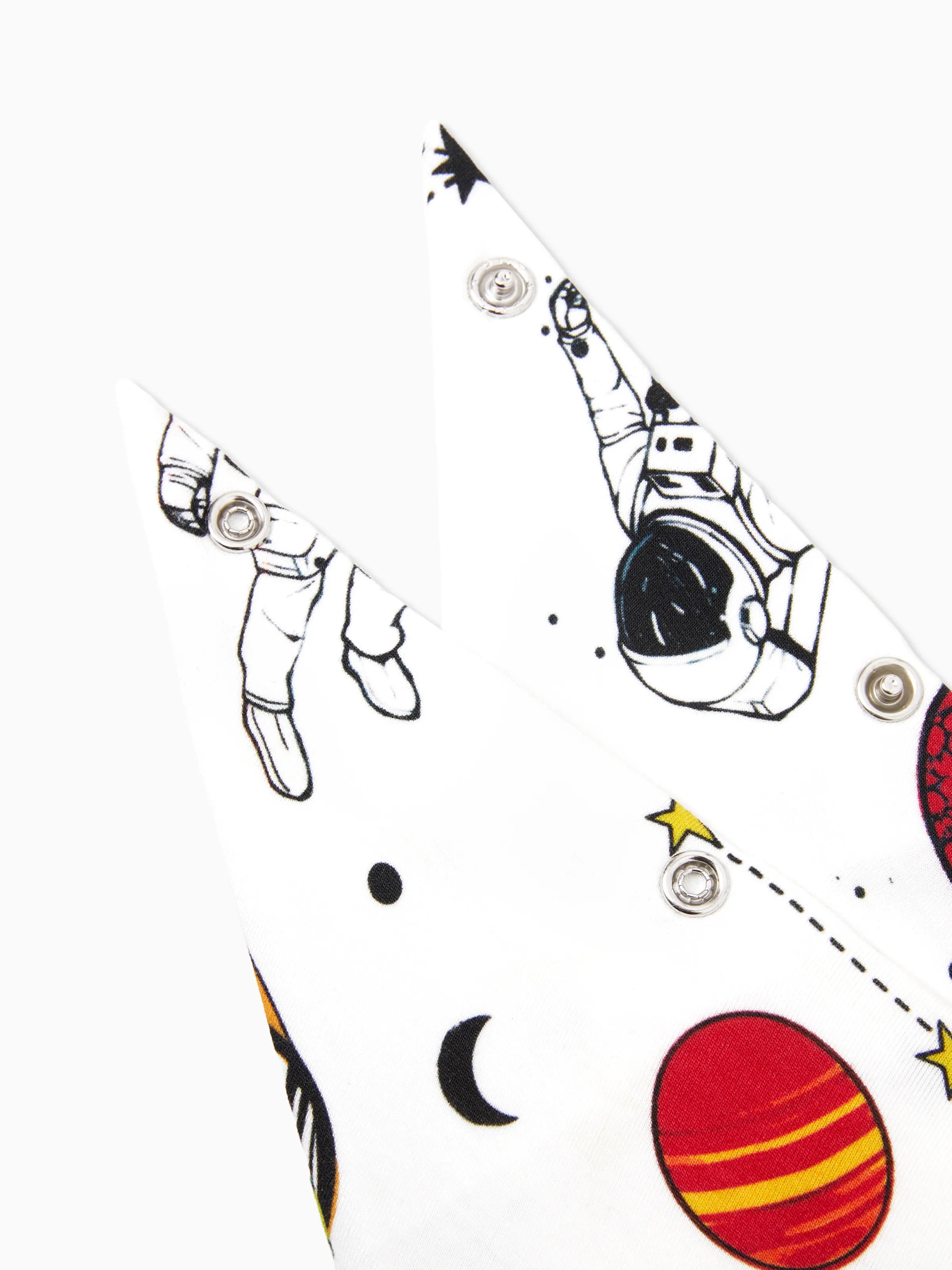 Bamboo Family Pajamas Space Theme Print Short-sleeve Matching Pajama set ( Snug-Fitting for Children ) White