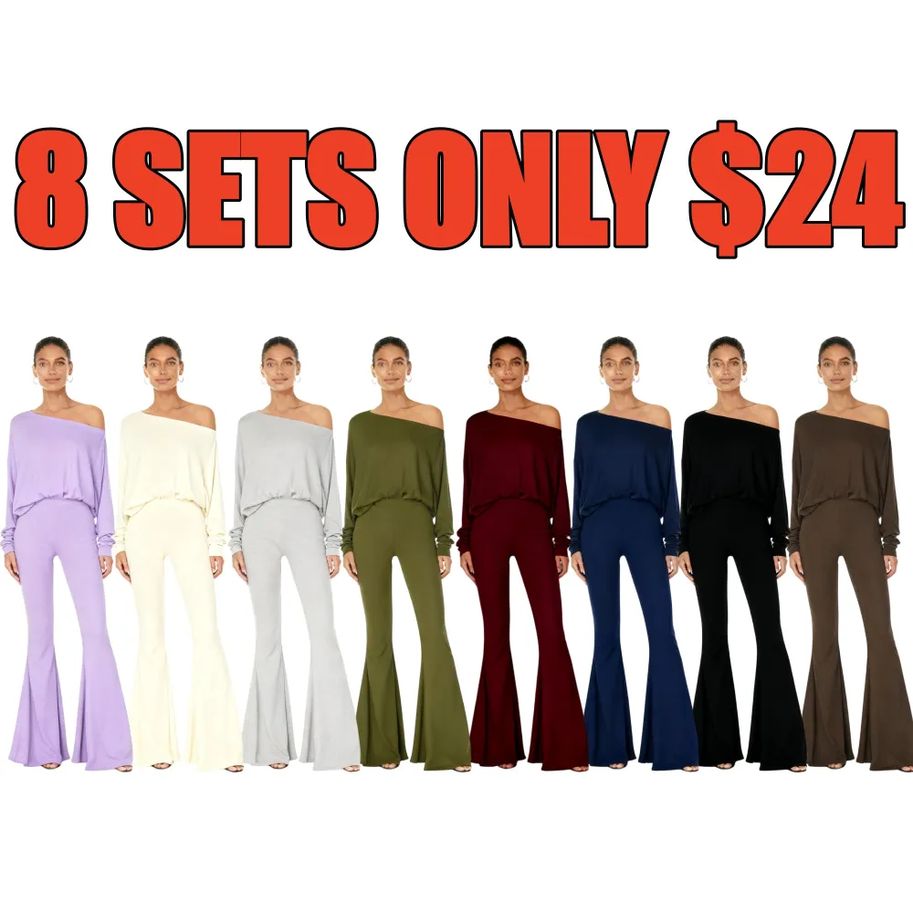 Women's Plain Two Piece Set