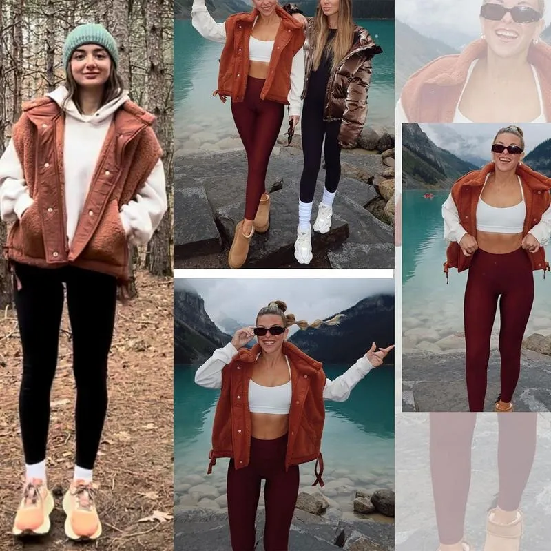 Women's Warm Fleece Vest Casual Sleeveless Button Down Sherpa Jacket