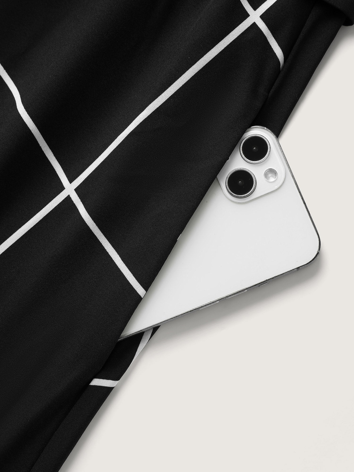 Checkered Print Belted Pockets Midi Dress