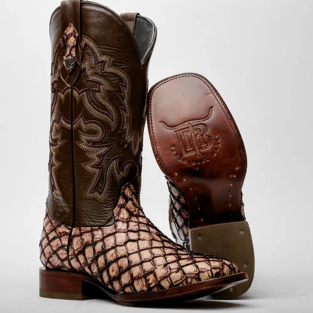 Orix Mini Pirarucu Leather Boots - Square Toe