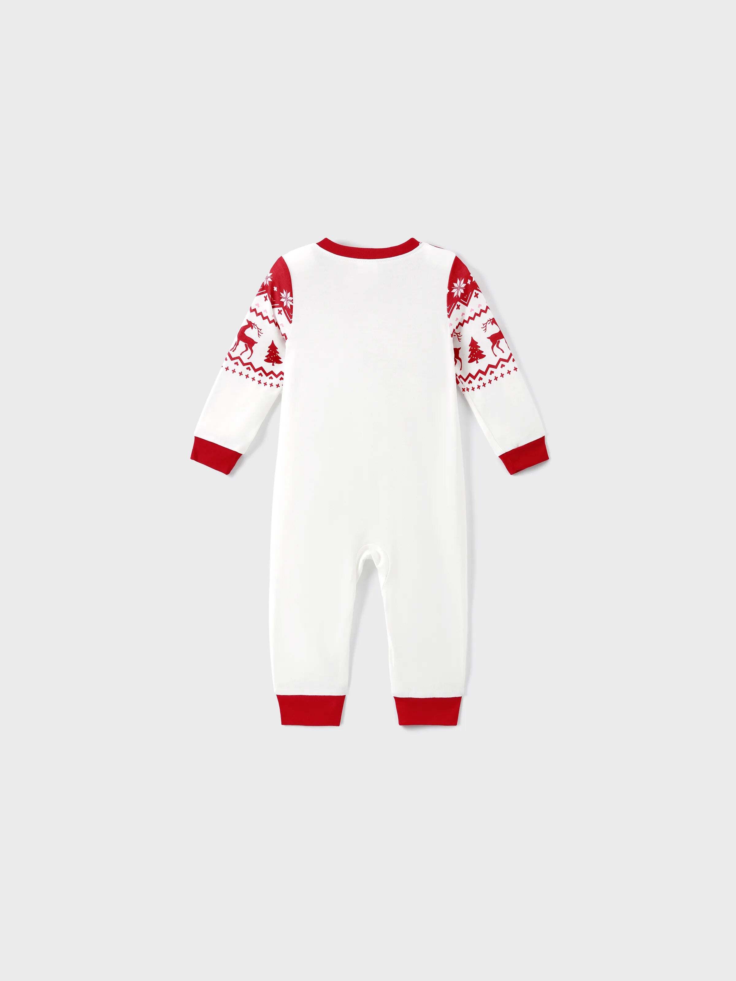 Christmas Reindeer and Snowflake Print Family Matching Pajamas Sets with Christmas Socks Red