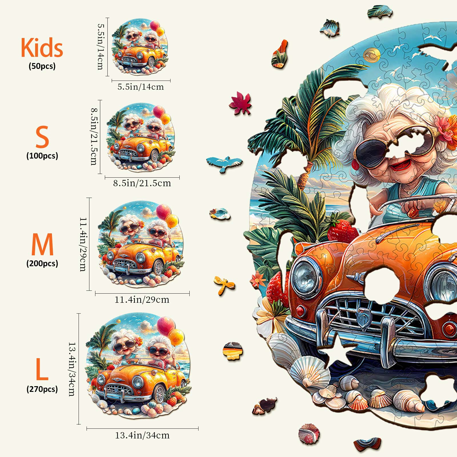 Happy grandma Wooden Jigsaw Puzzle