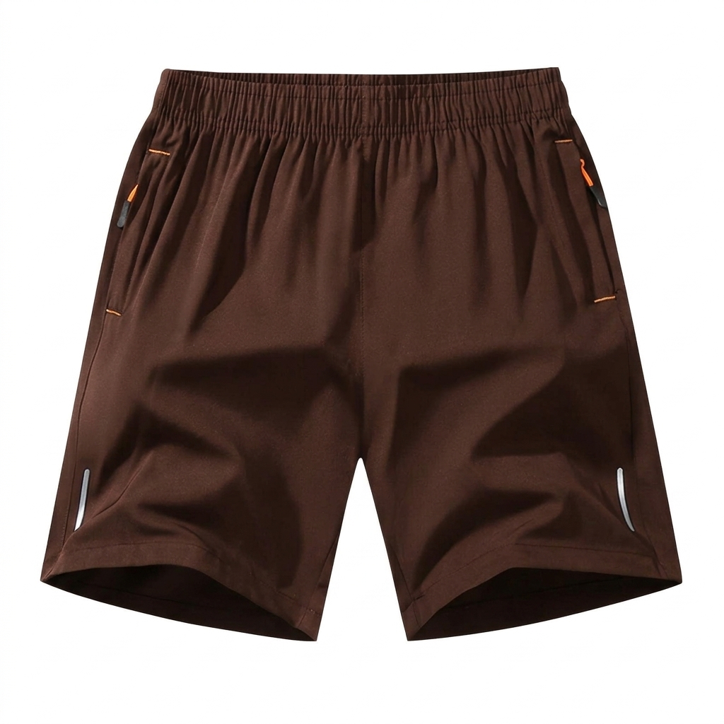 Men's Ice Silk Quick-Dry Zipper Pocket Shorts – Lightweight Reflective Athletic Summer Shorts