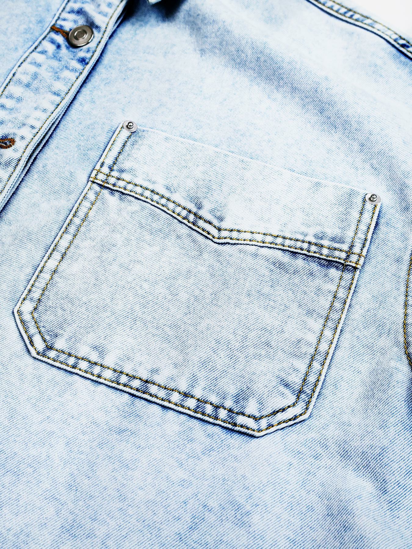 Women's Denim Shirt Jacket – Loose Fit Short Sleeve Casual Summer Coat