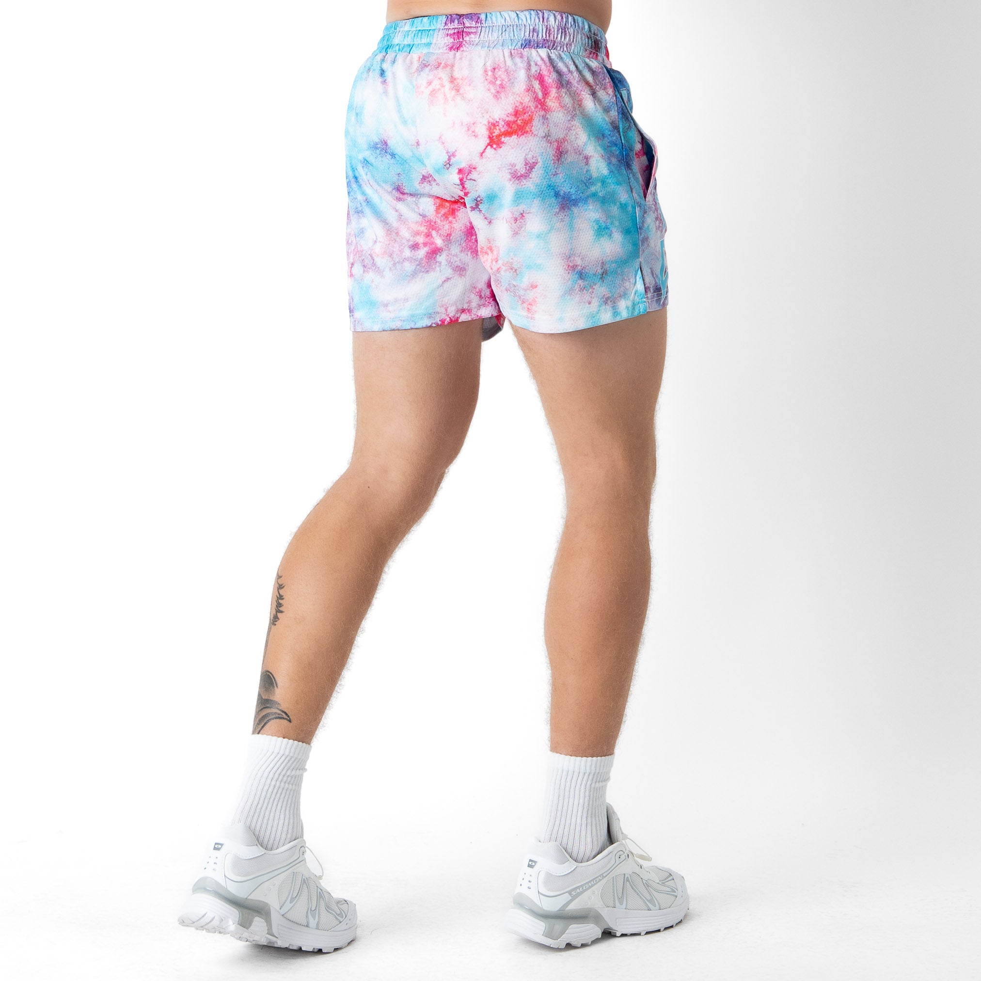 MUAY THAI SHORTS (MID THIGH CUT) TIE DYE - COTTON CANDY
