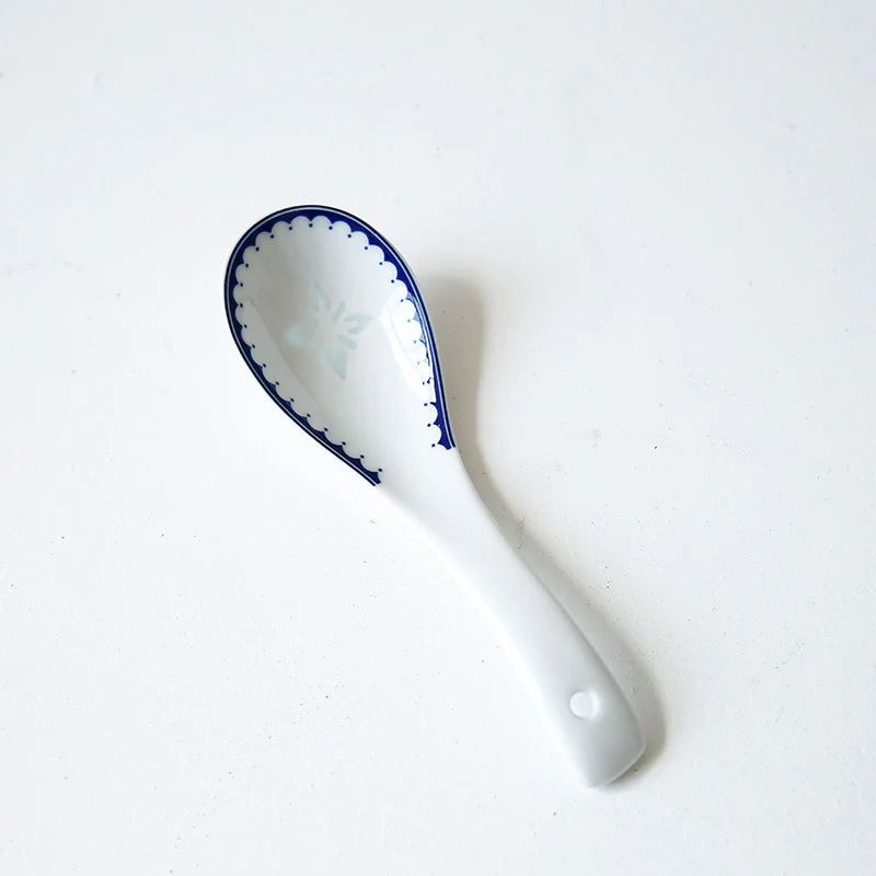 White-Blue Trim Porcelain Dinnerware