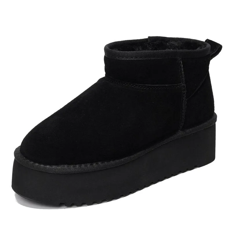 Women's Suede Ankle Boots – Water Resistant, Fur Lined, Lightweight, Non-Slip, Memory Foam Comfort