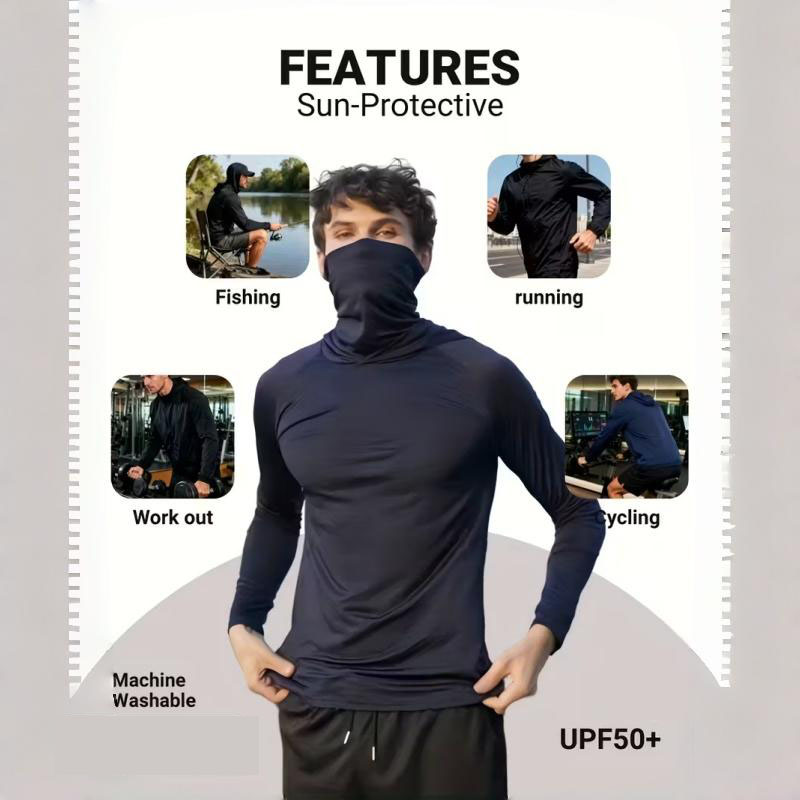 6-Piece Men's Casual Hoodie Pullovers UPF Sun Protection Soft Breathable