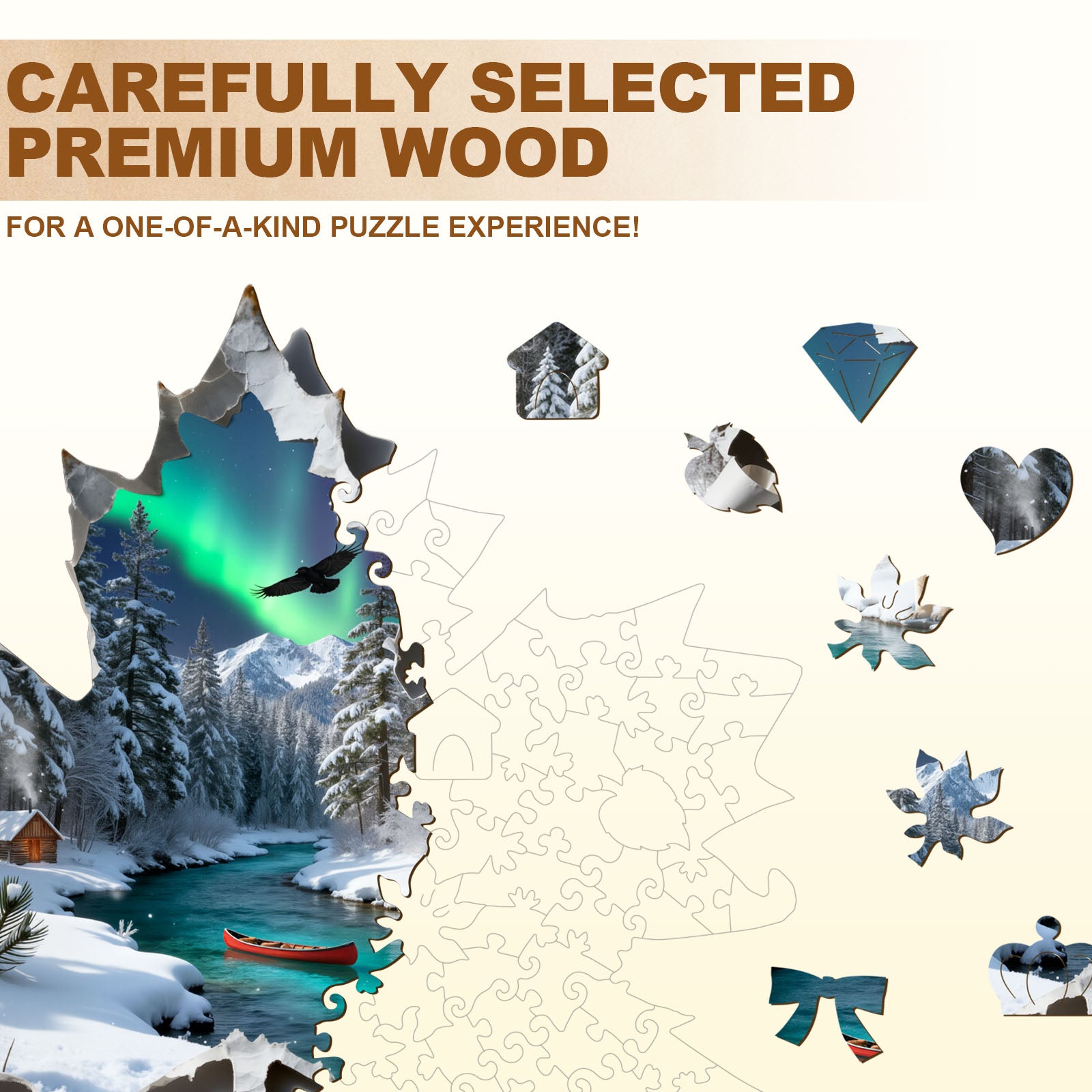 Winter Paper Leaf Wooden Jigsaw Puzzle