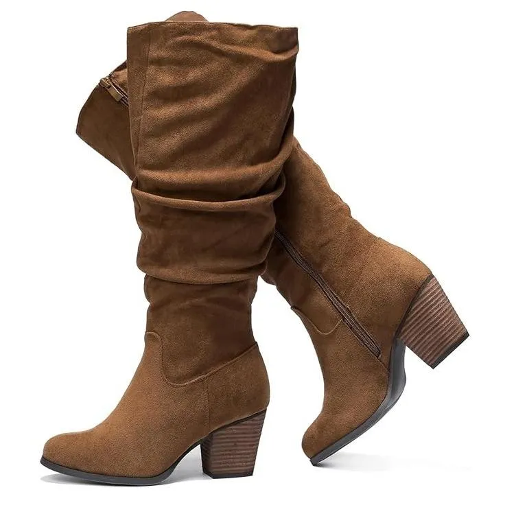 Luoika Women's Extra Wide Calf Knee High Boots