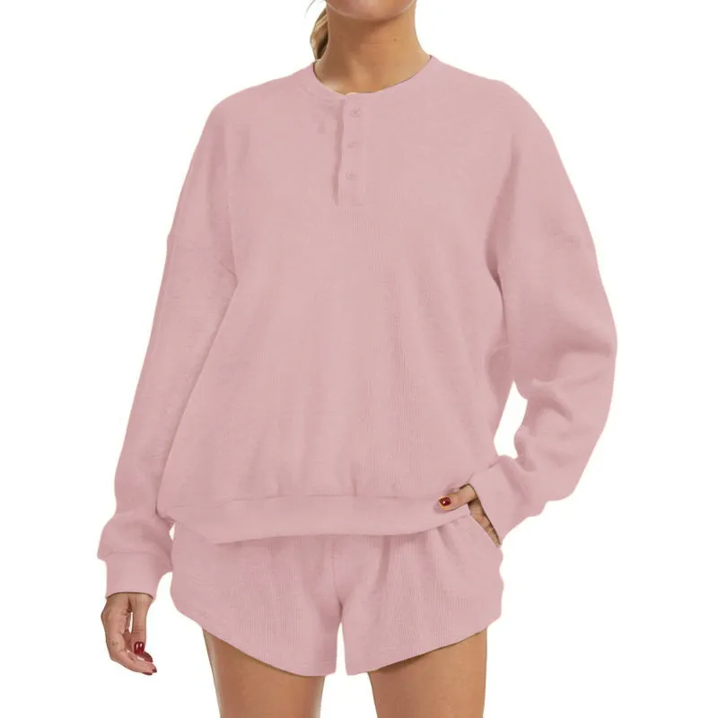 Women's Oversized Waffle Knit Lounge Set