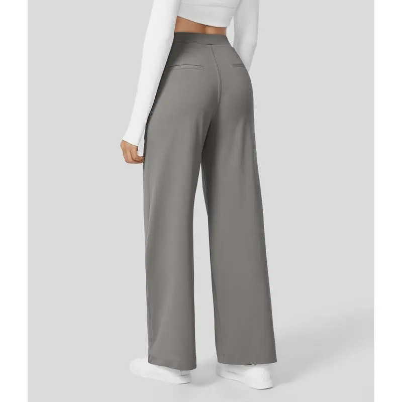 Halara Flex High Waisted Plicated Side Pocket Straight Leg Work Pants