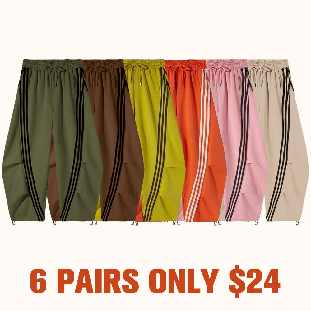 Loose Wide Leg Striped Track Pants Women's Casual Streetwear Joggers