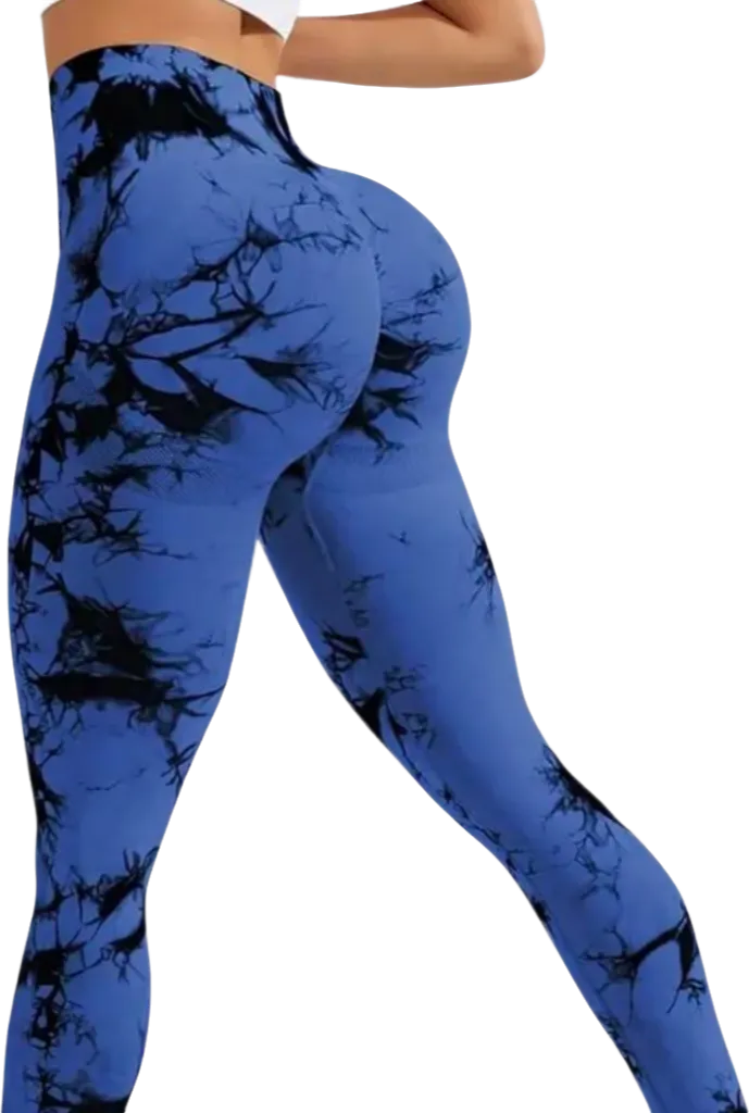 Women's High-Waisted Tie-Dye Cropped Leggings - Tummy Control