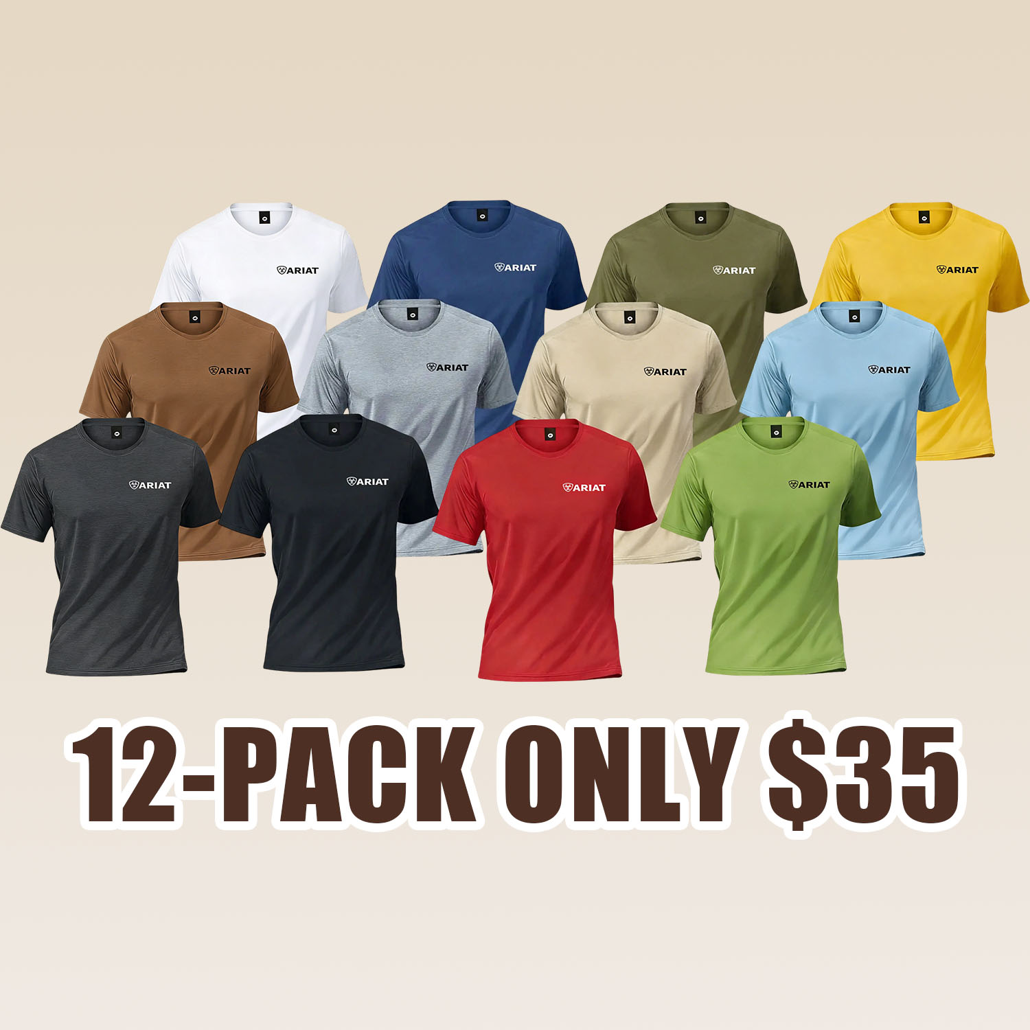 6 Piece Set Sport Short Sleeve T-Shirt, Casual Commute Wear
