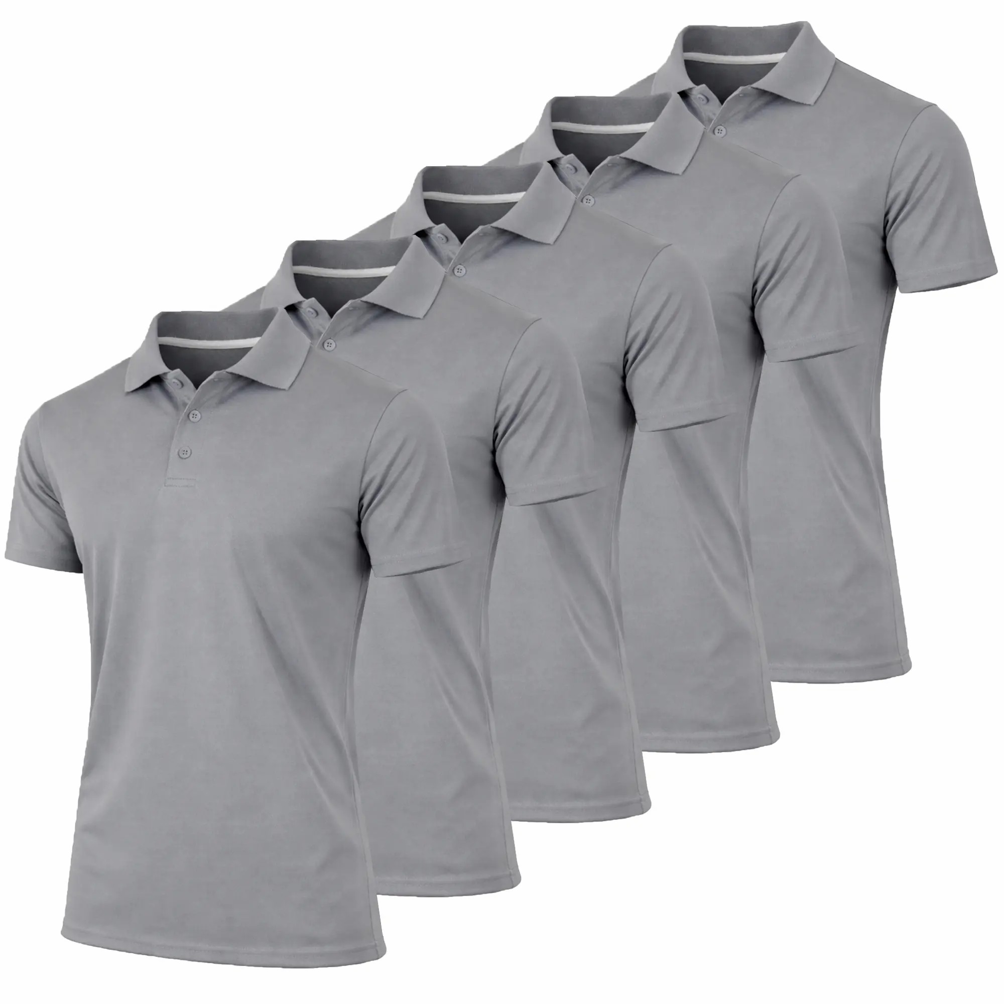 Men's 6-Pack Dry Fit Moisture-Wicking Polo Shirts – Ribbed Sleeve Casual Wear
