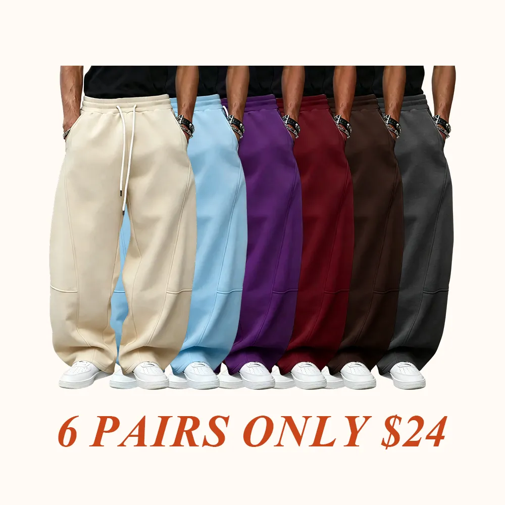 Drawstring Waist Winter Warm Straight Wide-Leg Loose Fit Jogger Pants with Pockets SpringStatements Pink Wide Leg Sweatpants