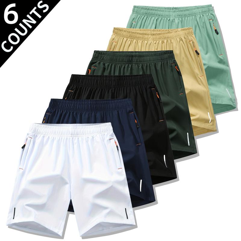 Men's 6-piece set shorts for men Summer men's casual quick drying shorts, sports and casual jogging
