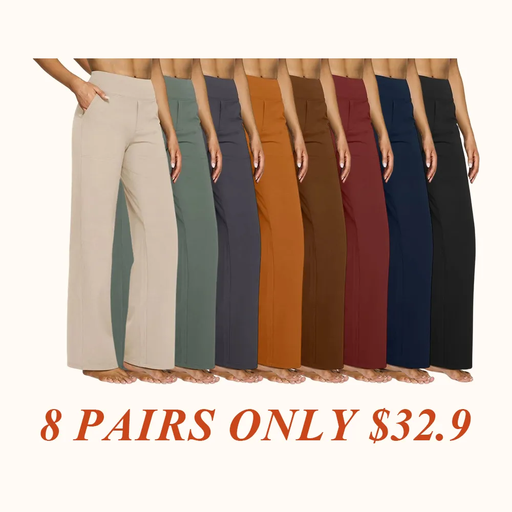 Loose High-Waist Business Casual Pants Yoga Pants Women Wide Leg Pants