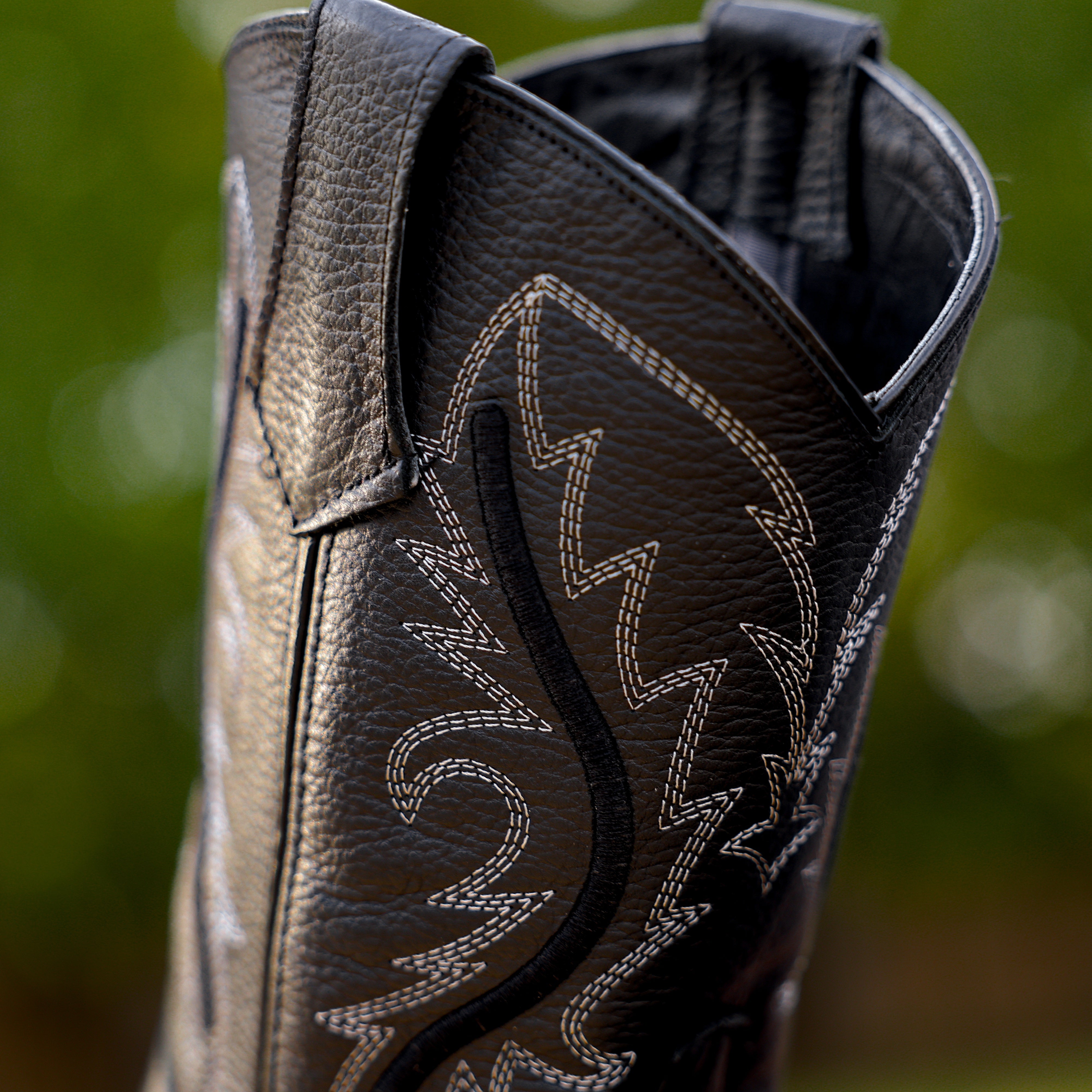 Black Leather Boots With 3D Lightweight Sole - Square Toe