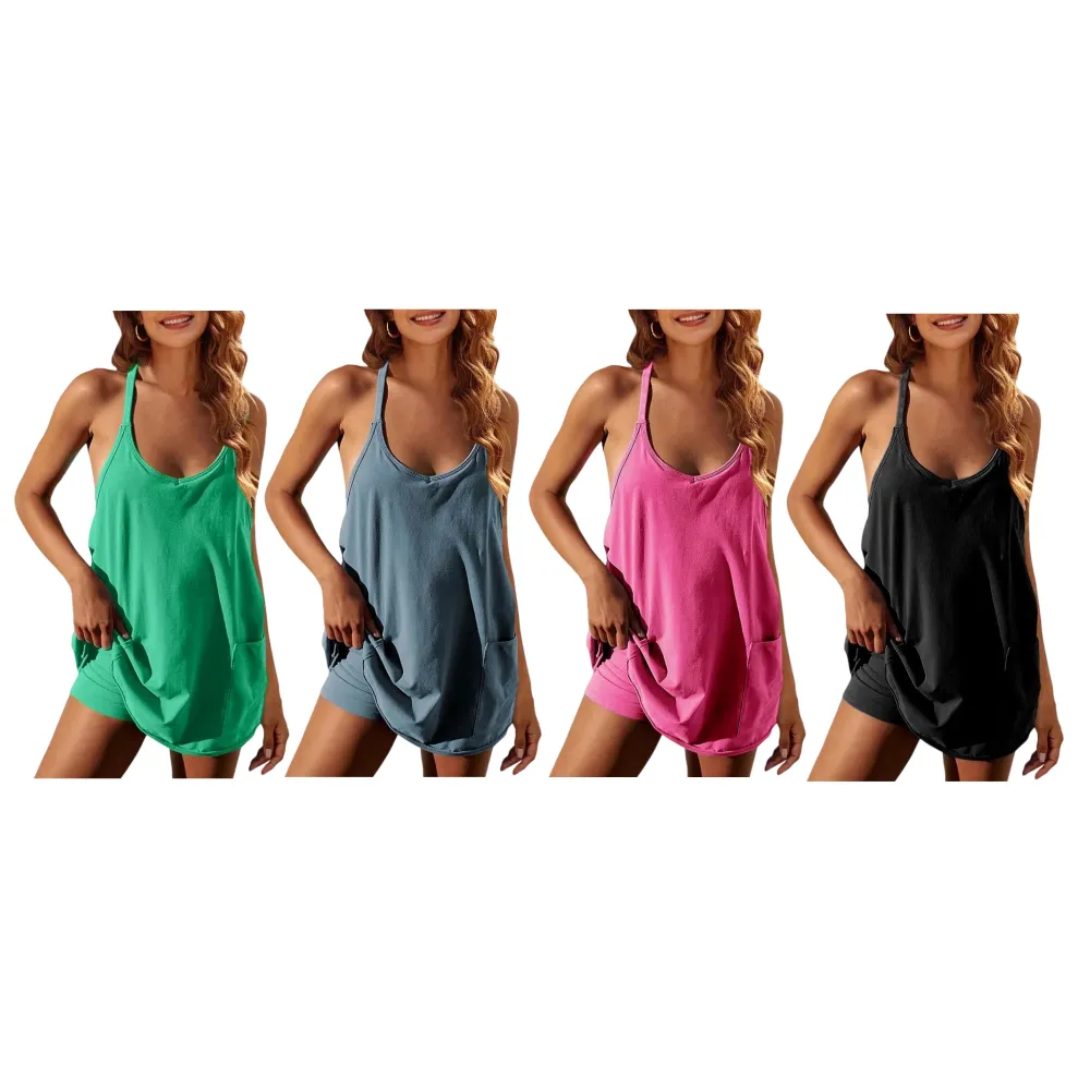 Womens Athletic Sleeveless Mini Dress