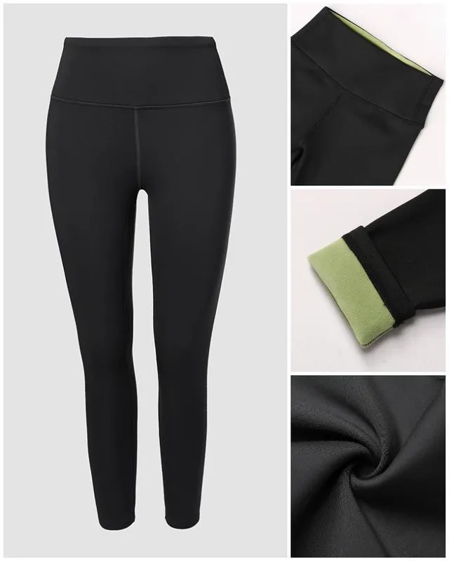Women‘s Fleece Lined Active Pants Thick Soft Tummy Control Termal Warm Winter Shaping Pants
