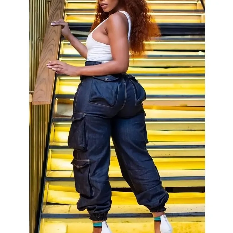 Women's stretch jeans high waisted work pants