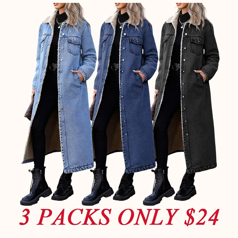 Women's Casual Denim Long Coat