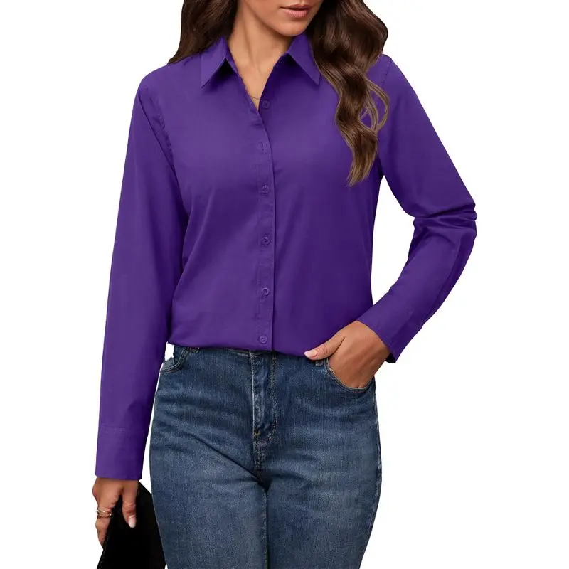 Button Down Shirts for Women Classic Fit Dress Shirt