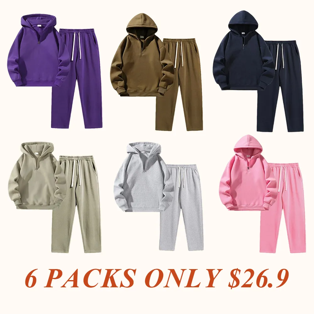 Men's solid color two-piece sportswear