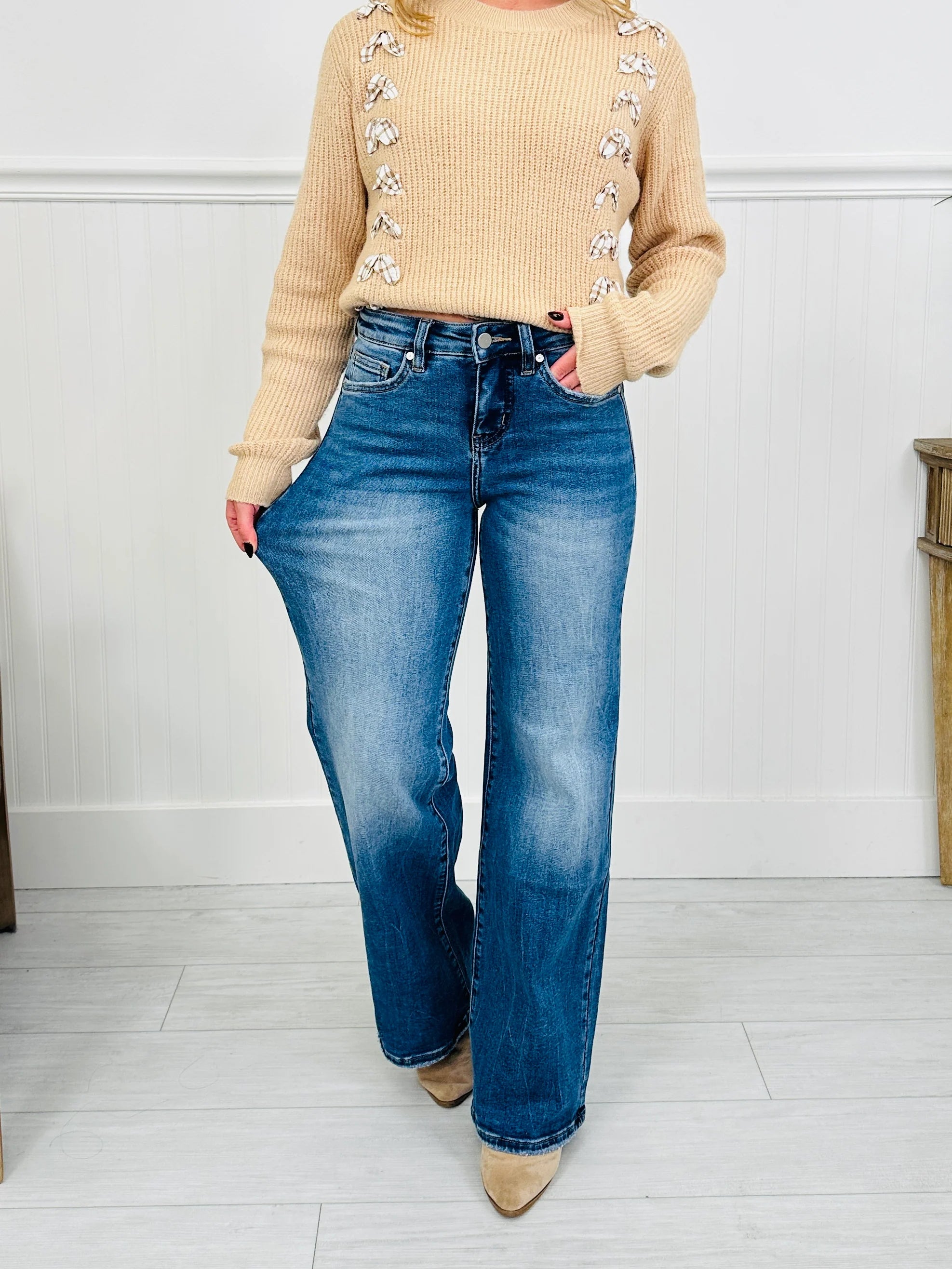 Just Four You Tummy Control Wide Leg Jeans in Four Inseams