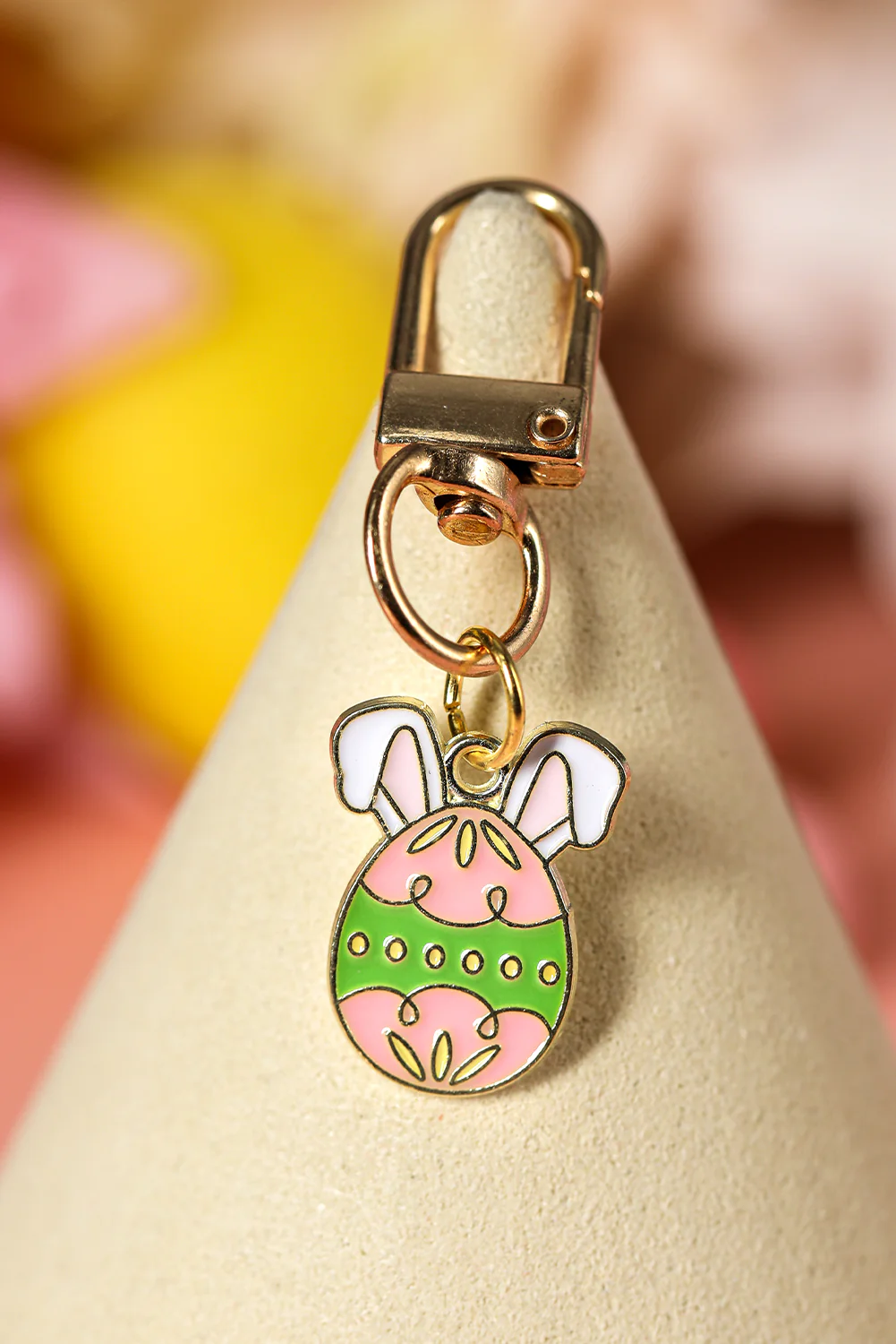 Light Green Easter Egg Plated Alloy Keychain