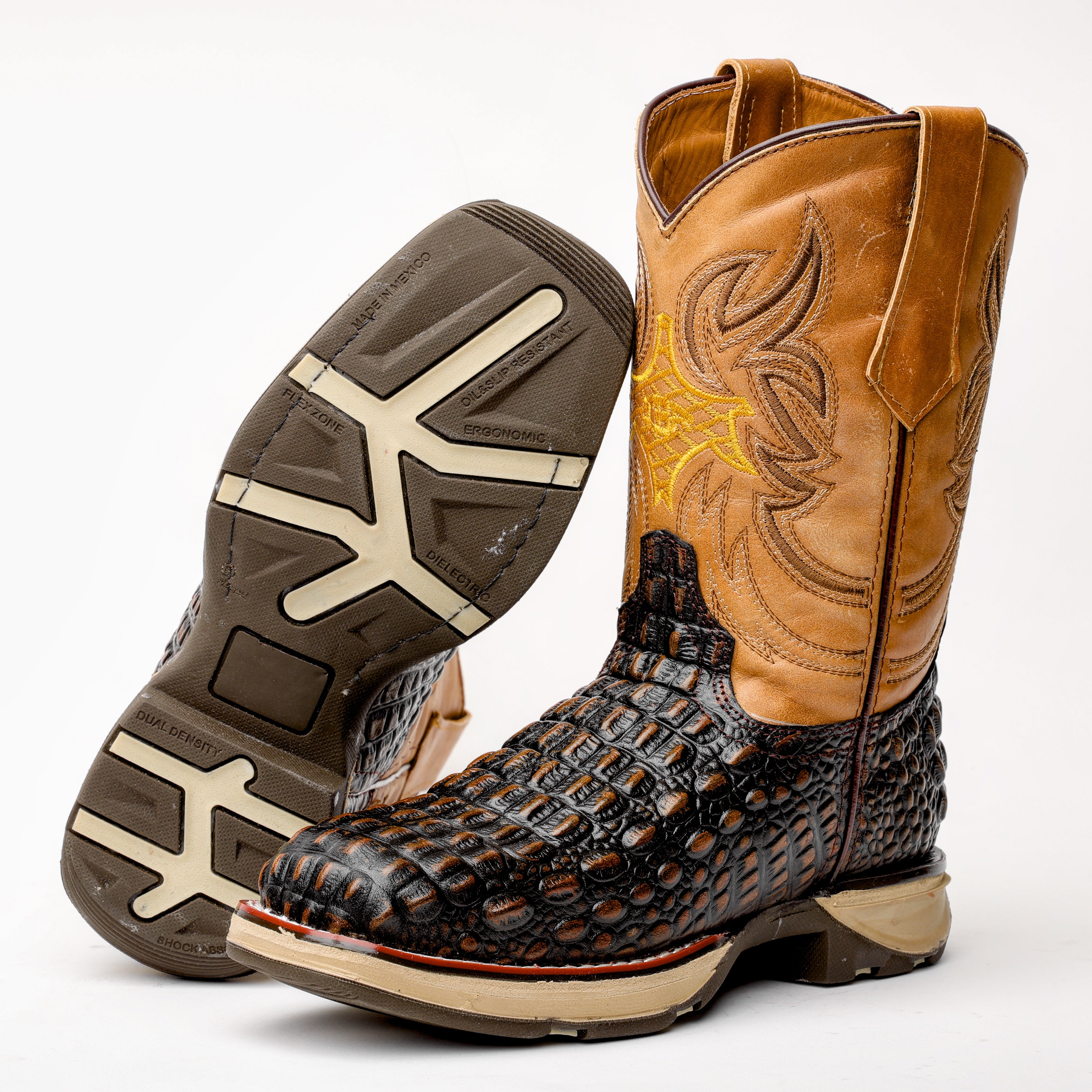 Caiman Hornback Leather Boots With 3D Lightweight Sole - Composite Toe