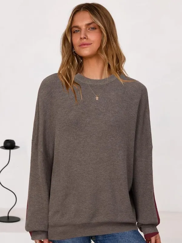 Women's Wool Blend Oversized Sweaters Crewneck Casual Fall Outfits Fashion Tops