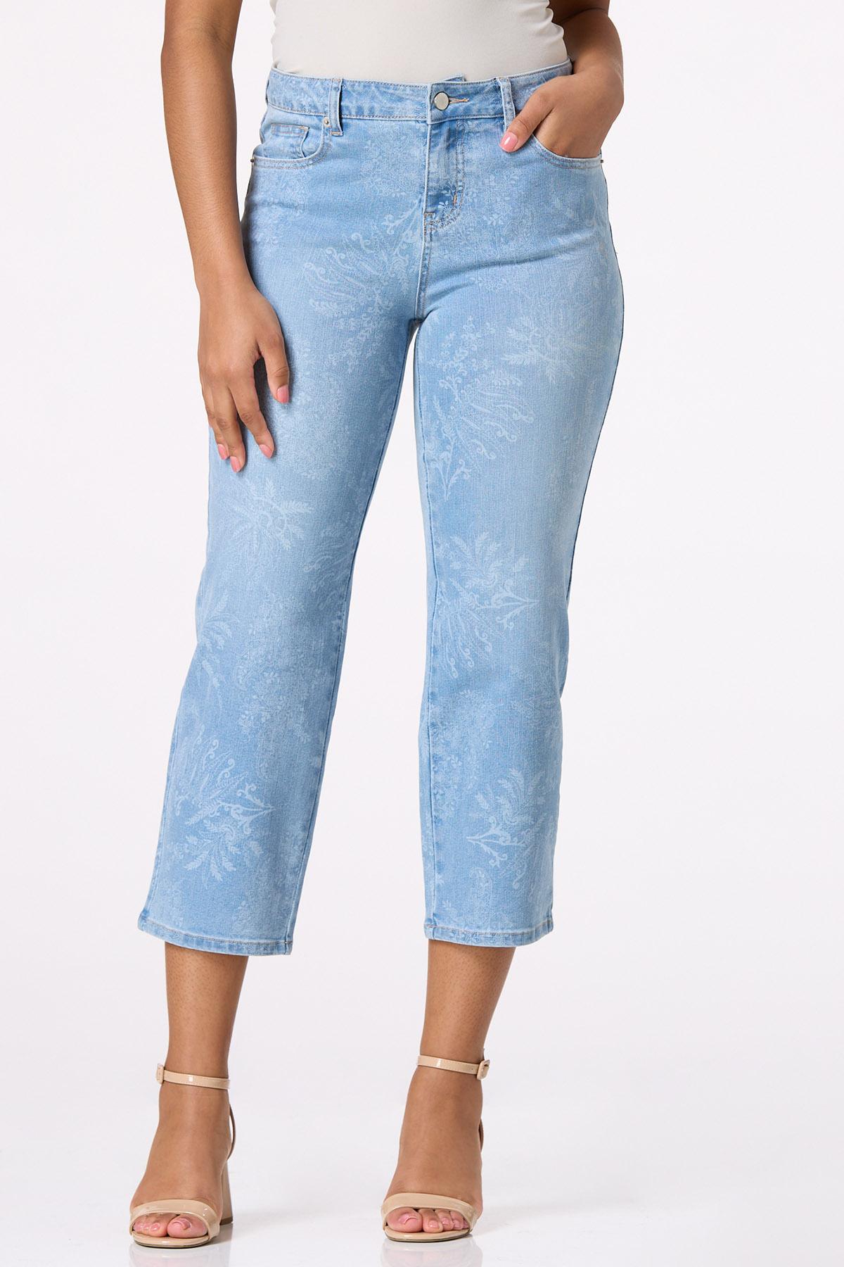 Curvy Cropped Paisley Jeans
