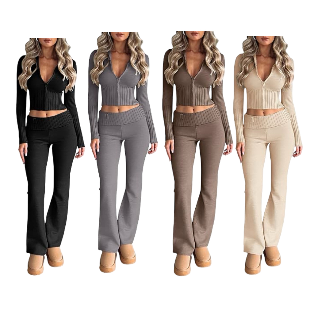 🔥6-Pack Women's Zipper Knitted Hoodie Set(All Colors)