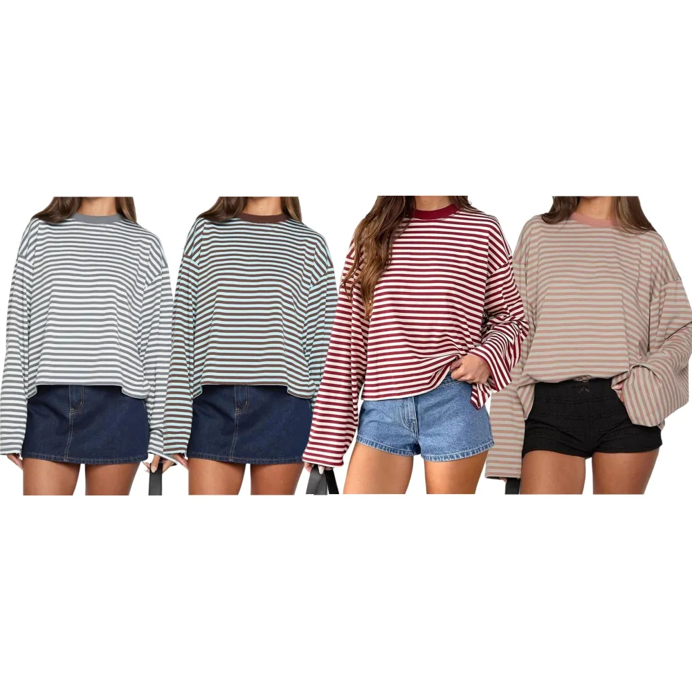 Ladies Fall Casual Striped Top