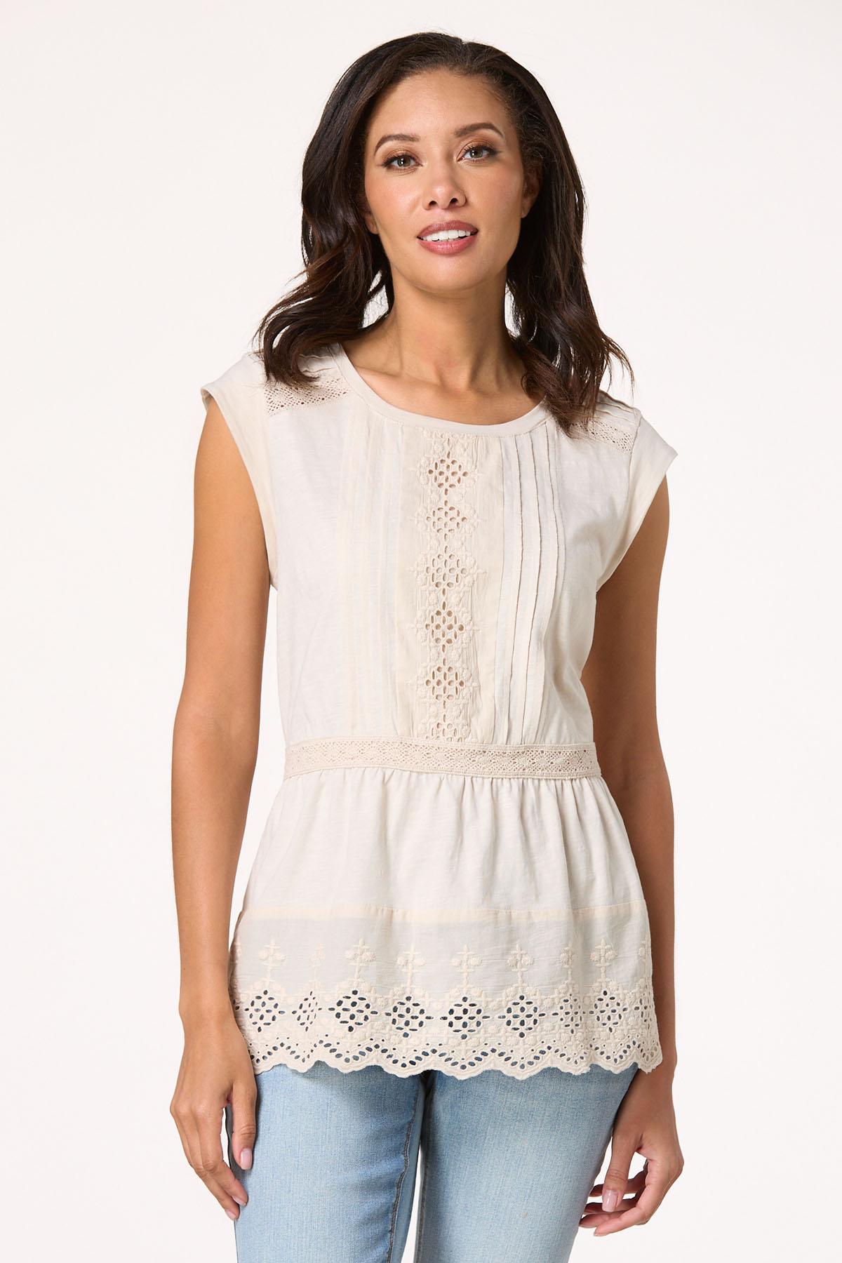 Eyelet Lace Trim Top