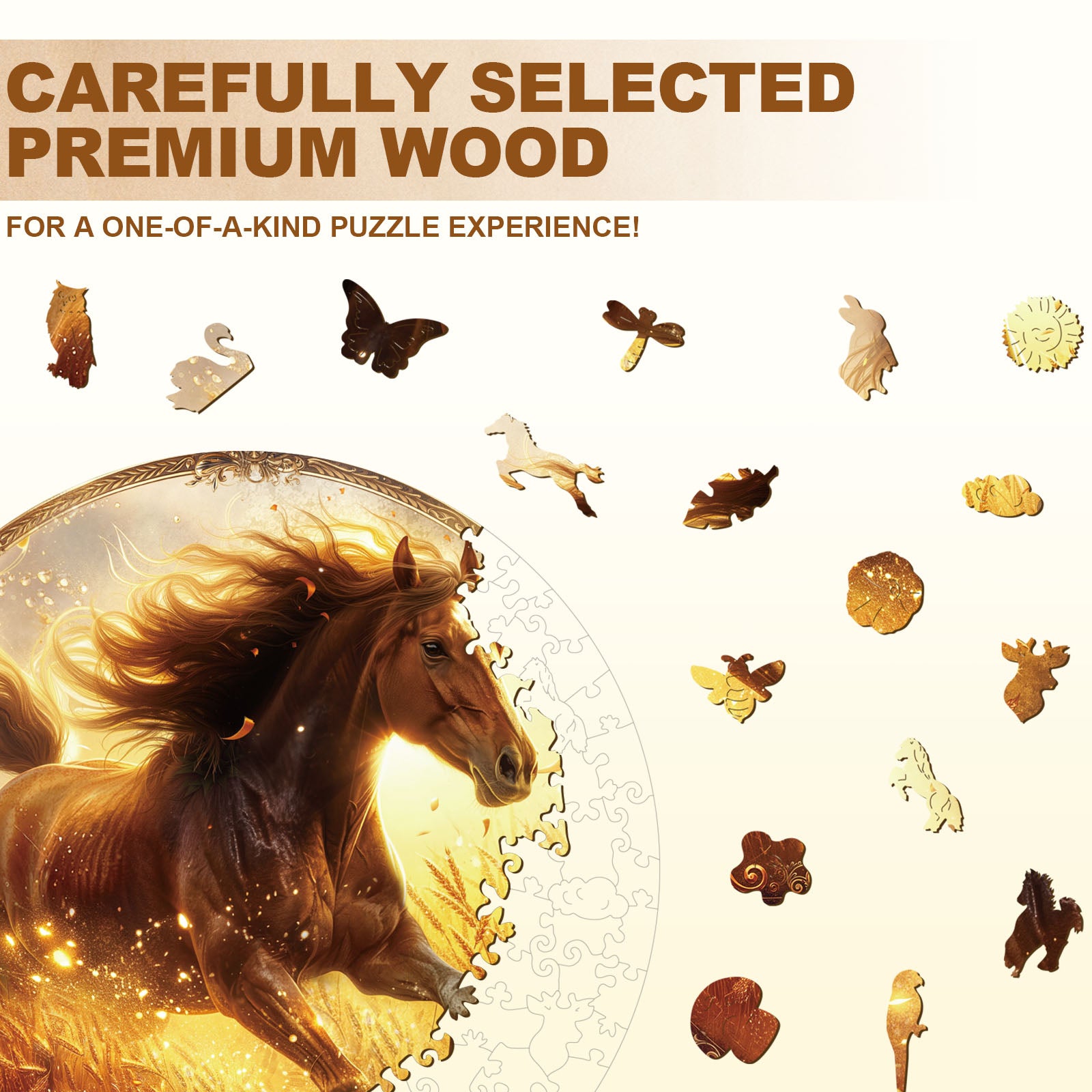 Wheatfield Gallop Wooden Jigsaw Puzzle