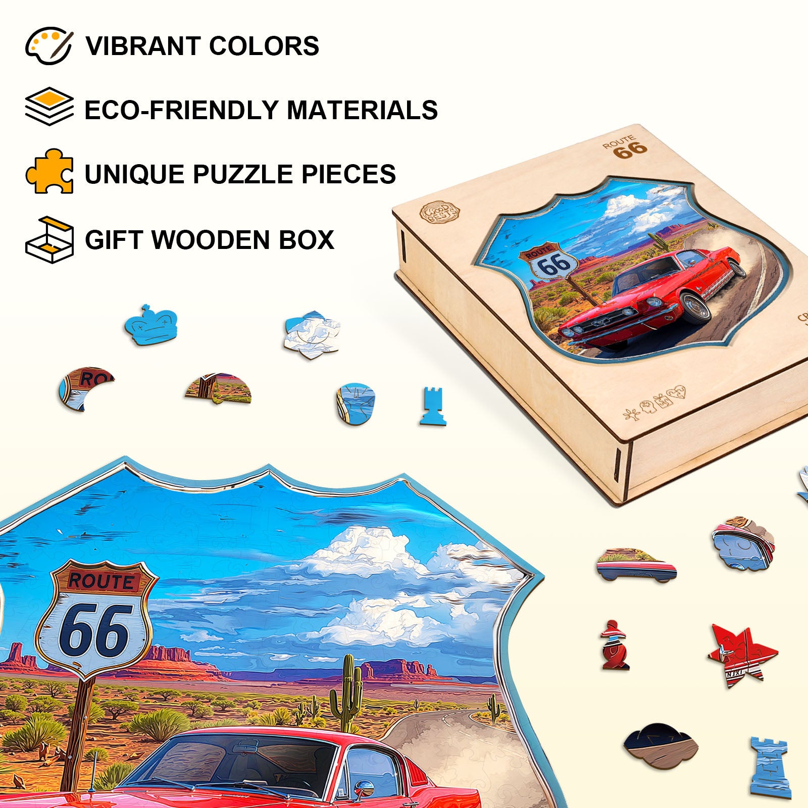 Route 66 Wooden Jigsaw Puzzle
