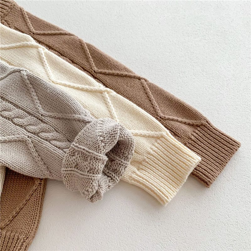 Baby Solid Color Knitted Sweater Overalls