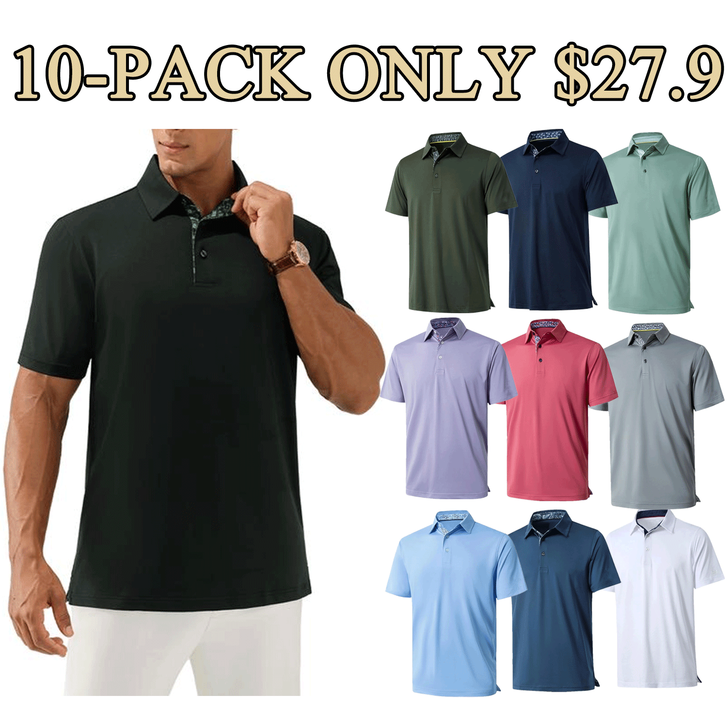 Men’s Classic Cotton Short-Sleeve Polo Shirt